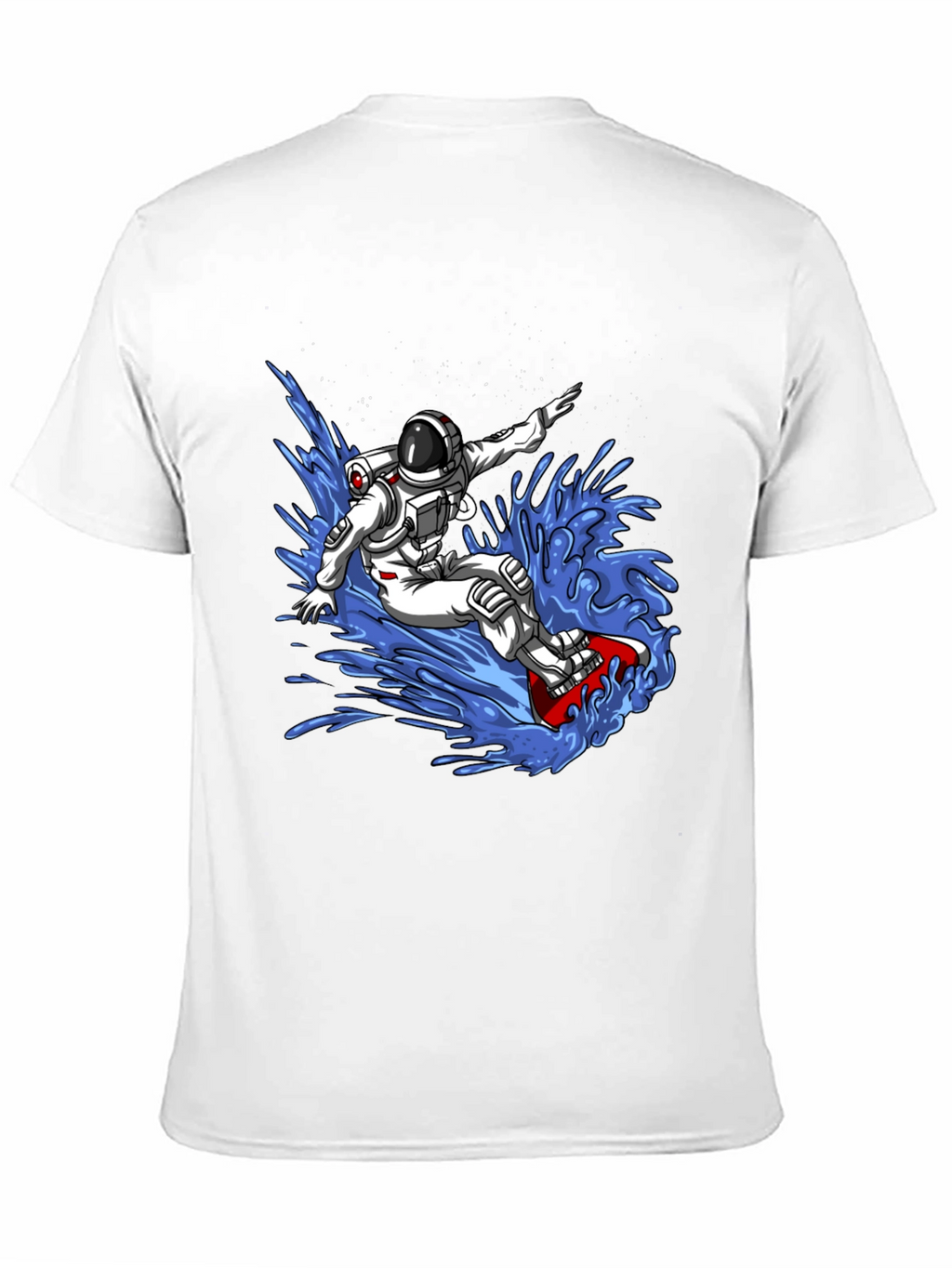 Astronaut Surfing T-Shirt - Space Waves Design