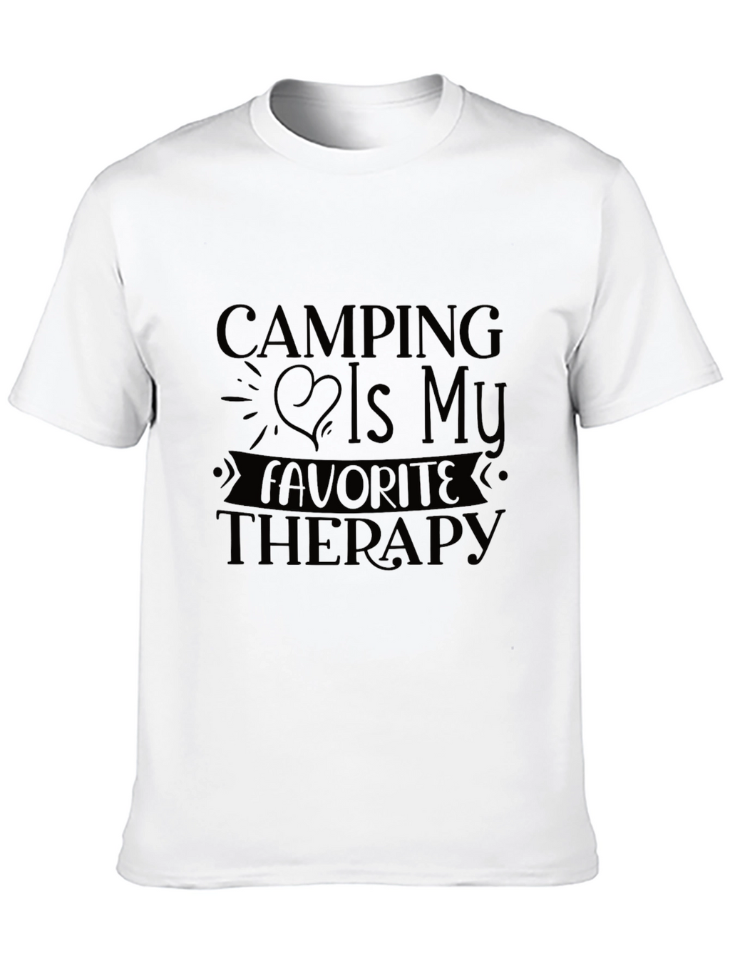 Camping Is My Therapy Black T-Shirt