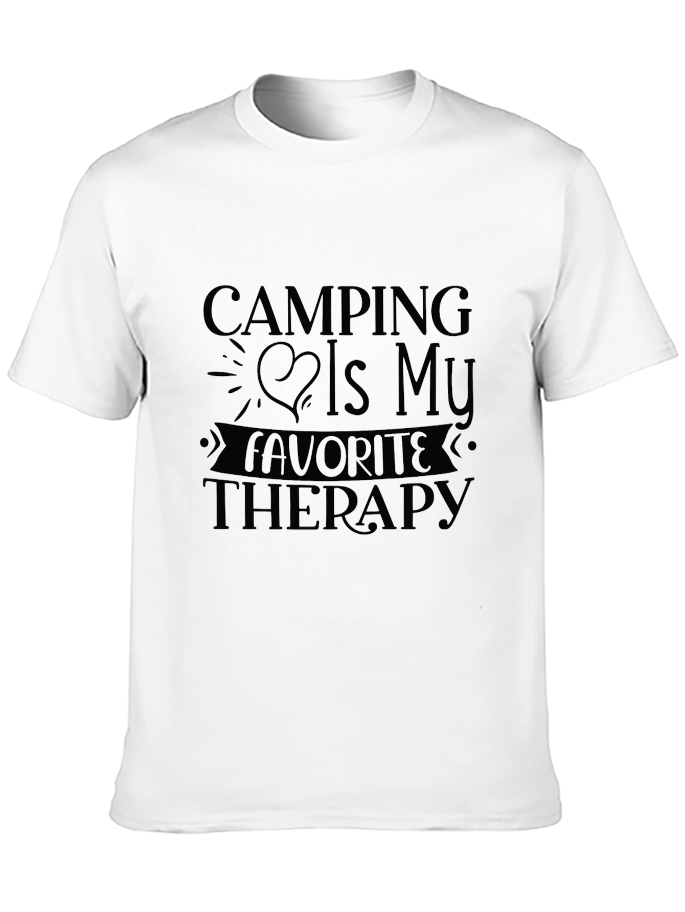 Camping Is My Therapy Black T-Shirt