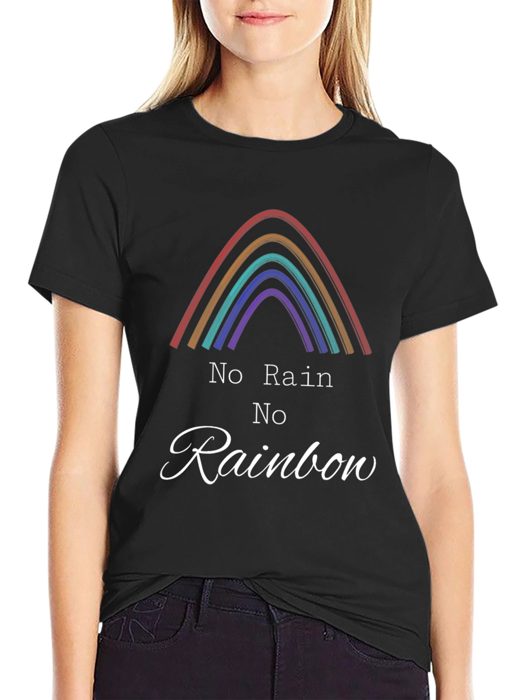 No Rain No Rainbow Black Graphic Tee