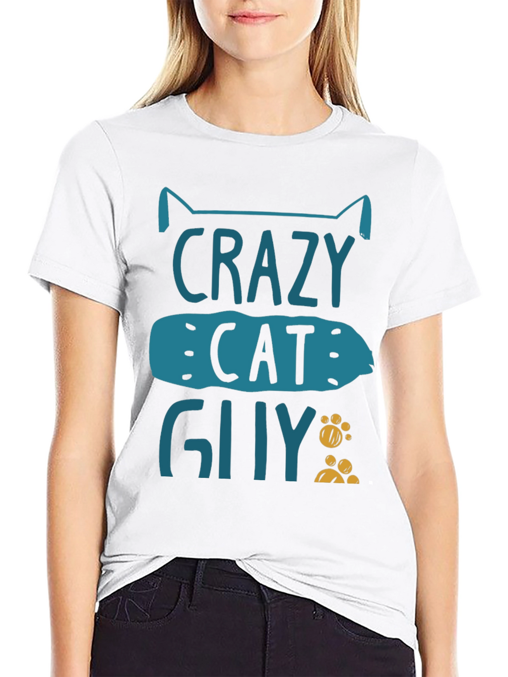 Crazy Cat Guy Graphic T-Shirt