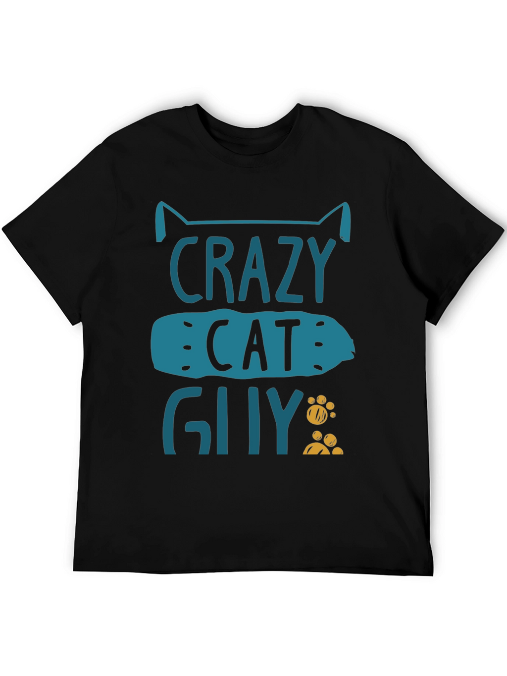 Crazy Cat Guy Graphic T-Shirt