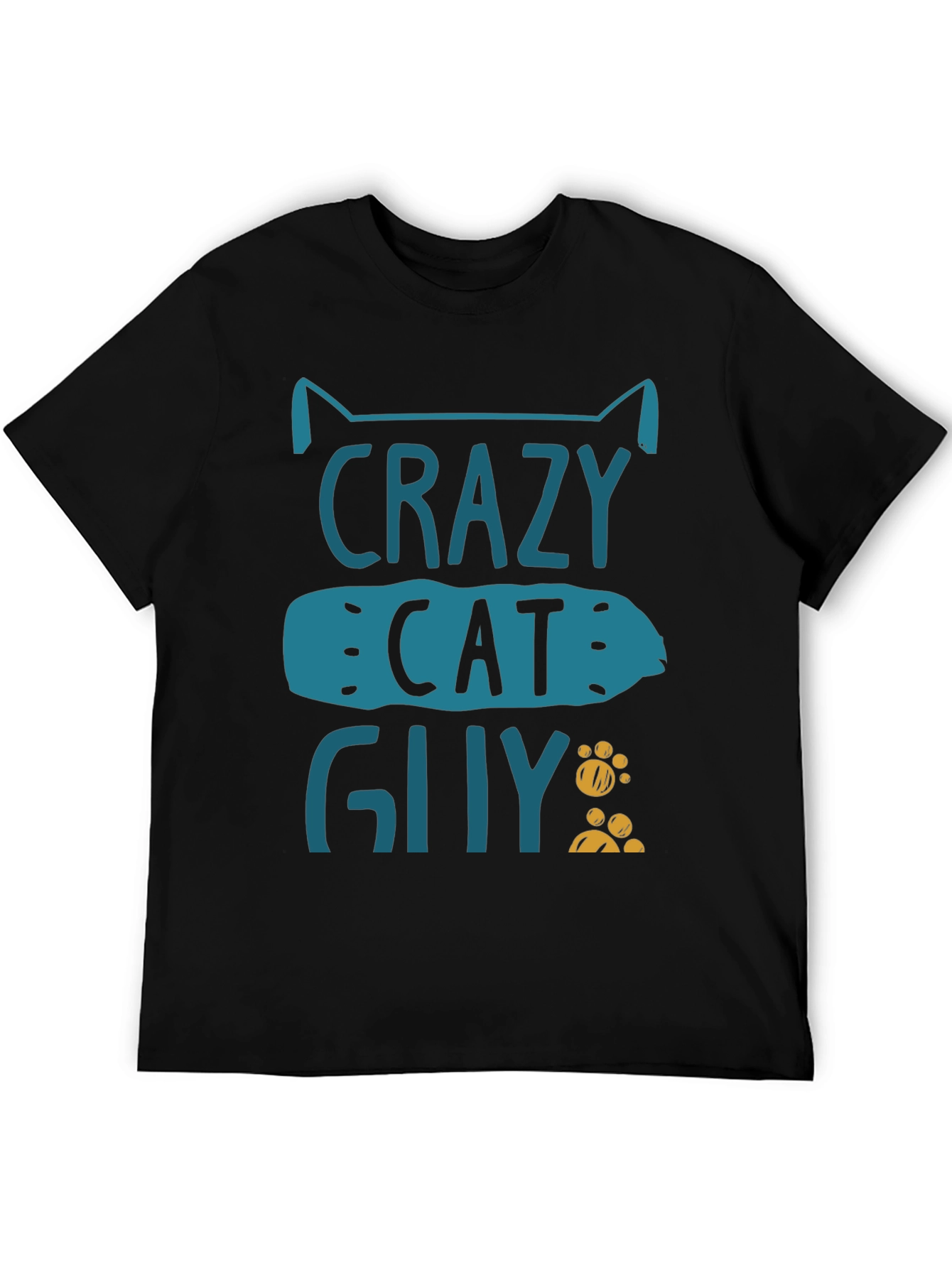 Crazy Cat Guy Graphic T-Shirt