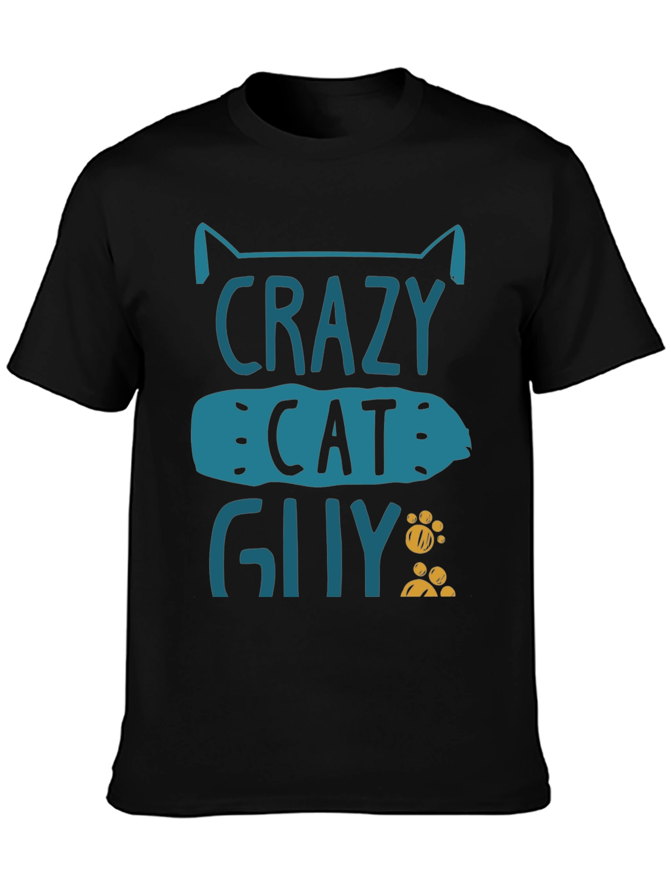 Crazy Cat Guy Graphic T-Shirt