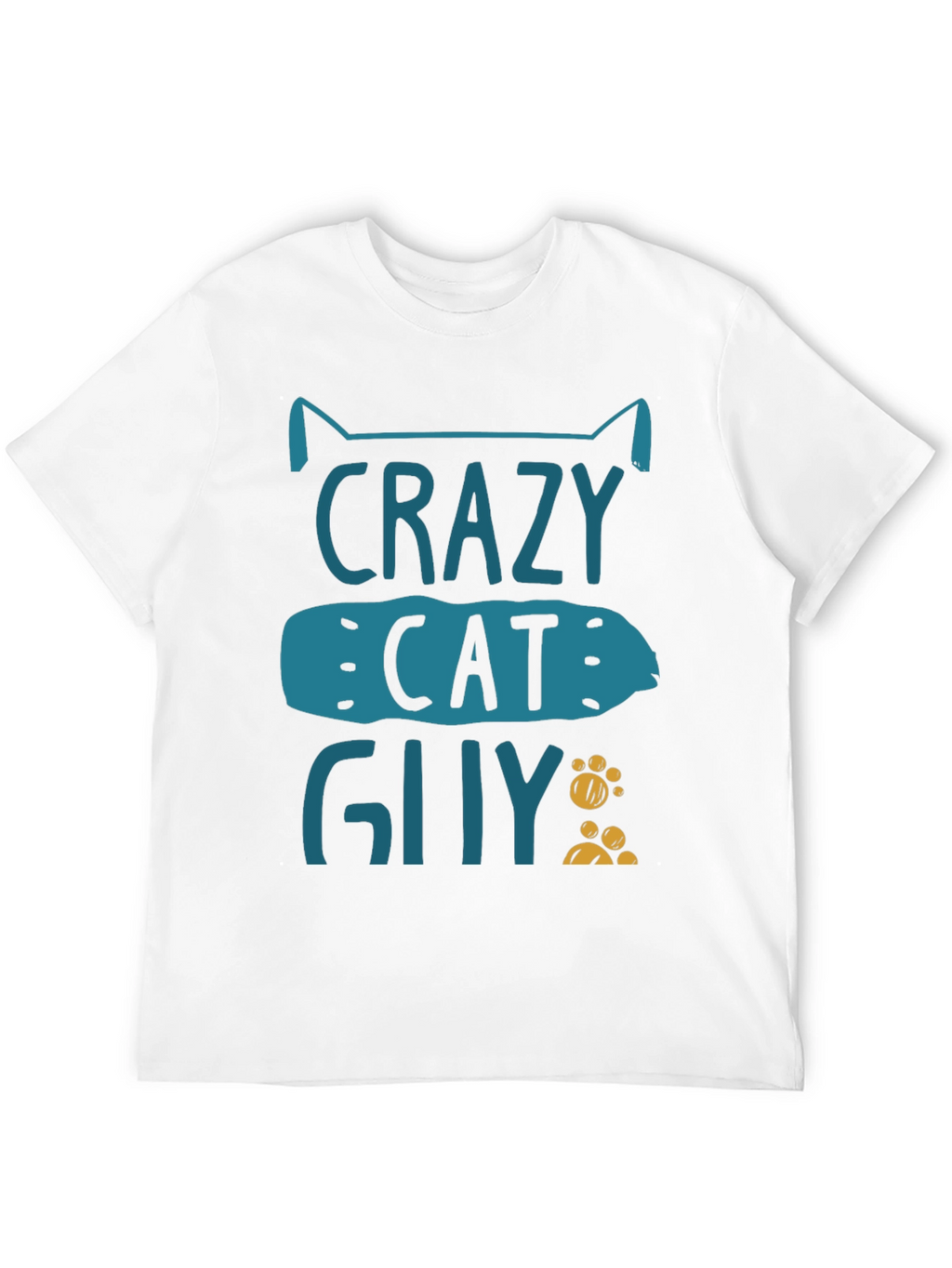Crazy Cat Guy Graphic T-Shirt