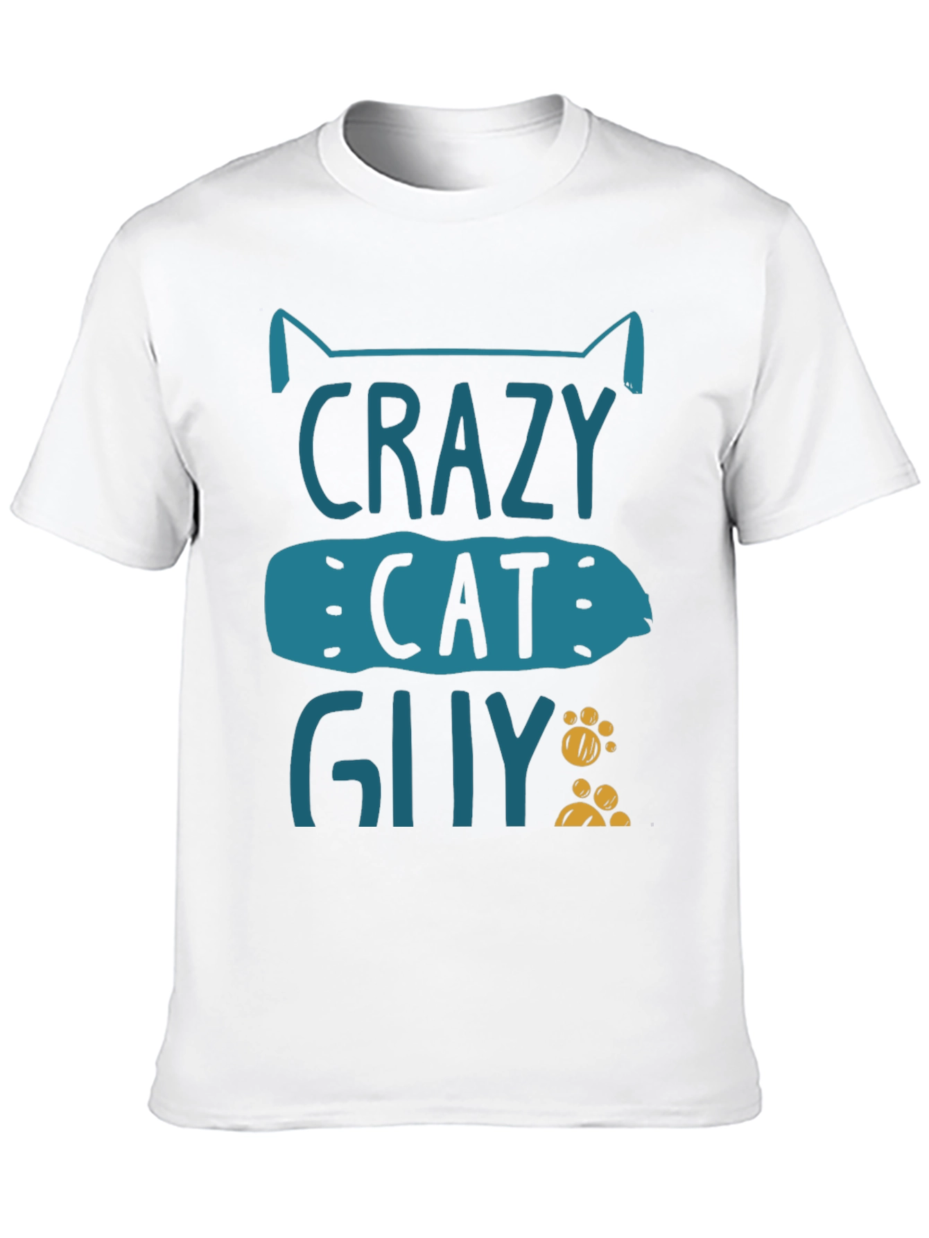 Crazy Cat Guy Graphic T-Shirt