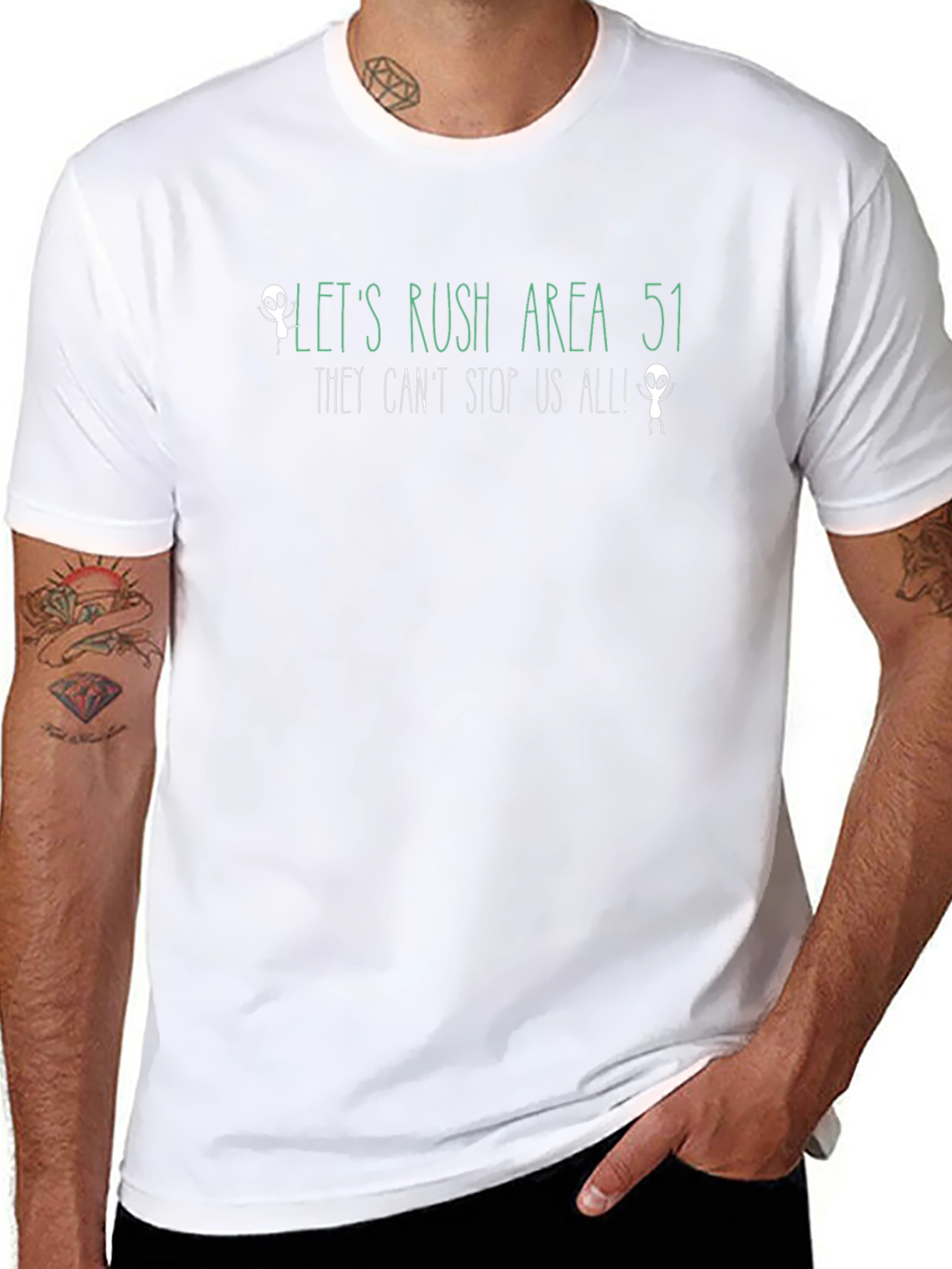 Lets Rush Area 51 Alien Graphic T-Shirt