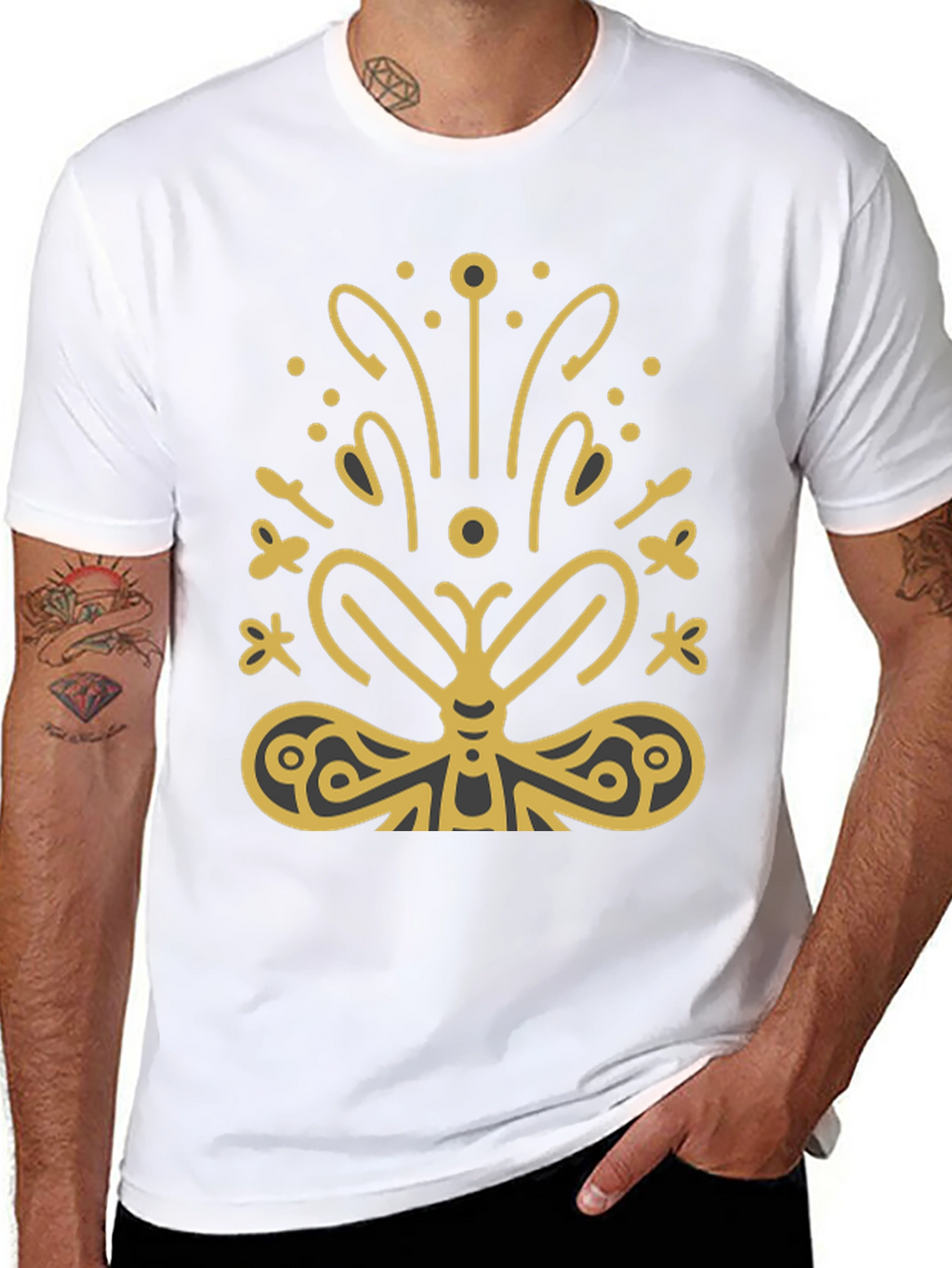 Butterfly Graphic Tee - Stylish Black T-Shirt