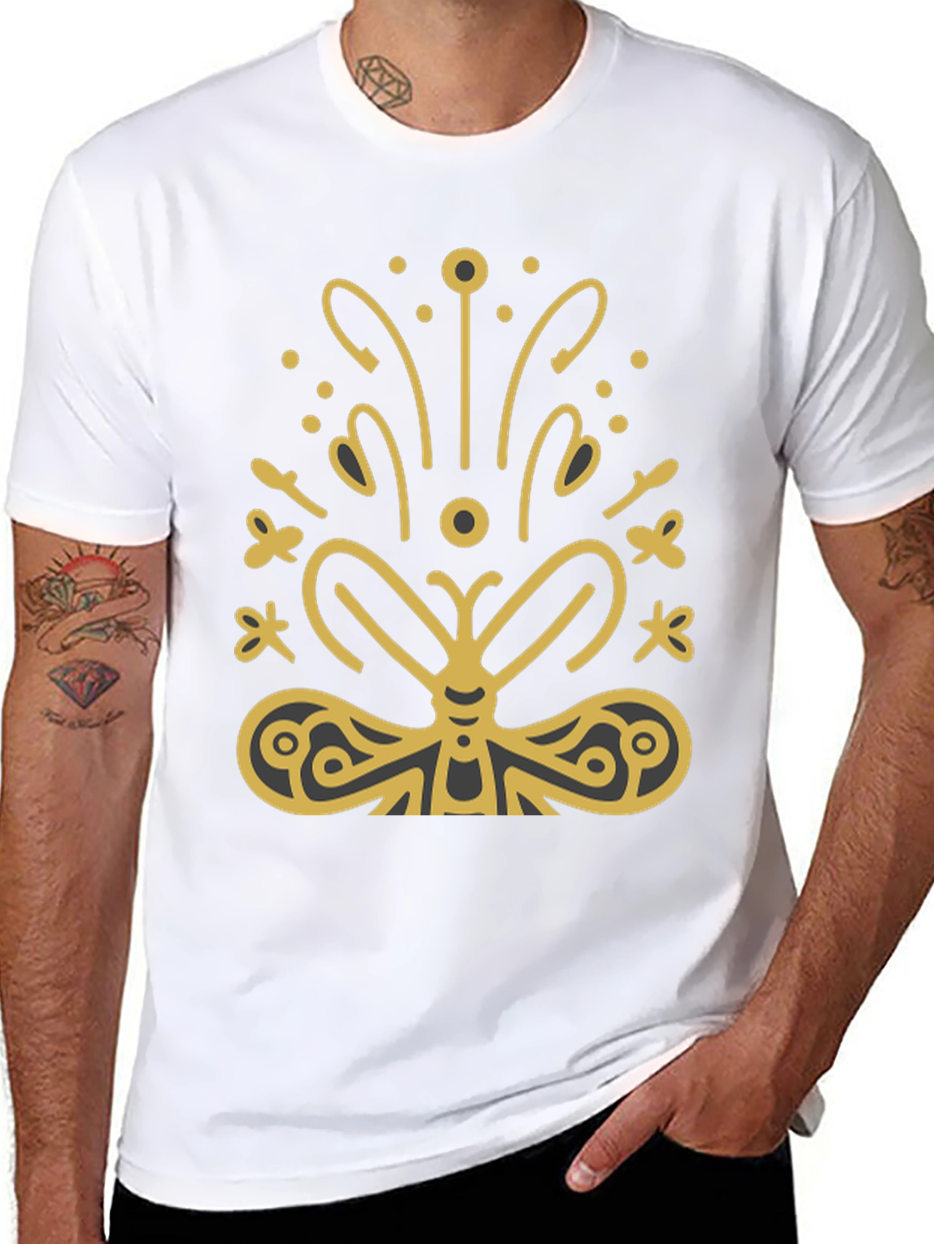Butterfly Graphic Tee - Stylish Black T-Shirt