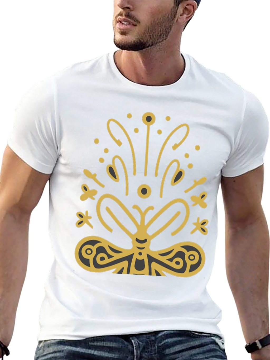 Butterfly Graphic Tee - Stylish Black T-Shirt