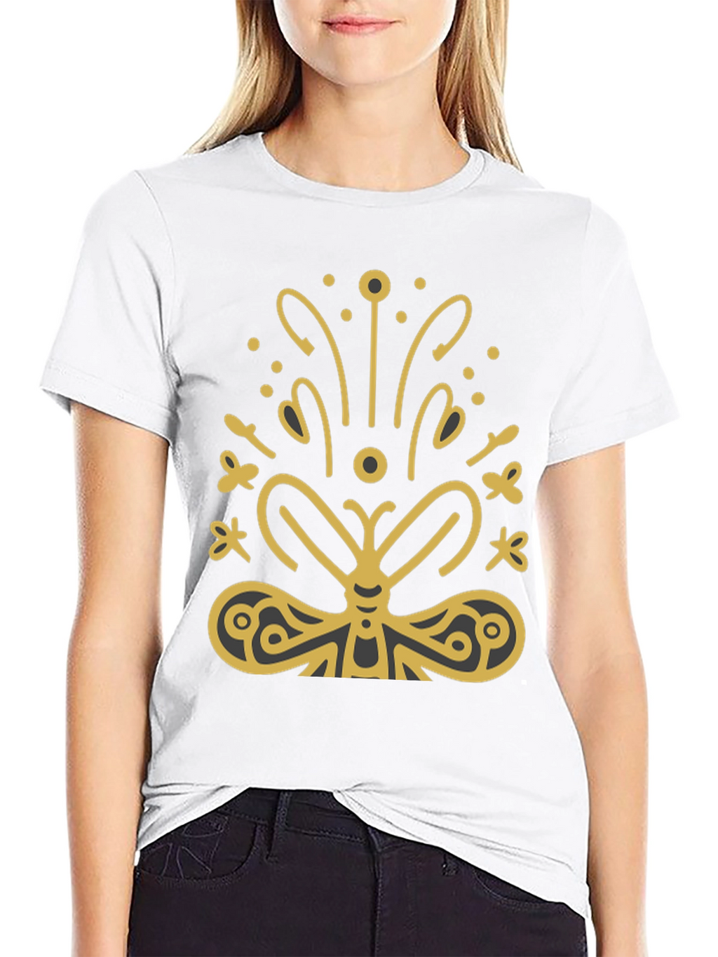 Butterfly Graphic Tee - Stylish Black T-Shirt
