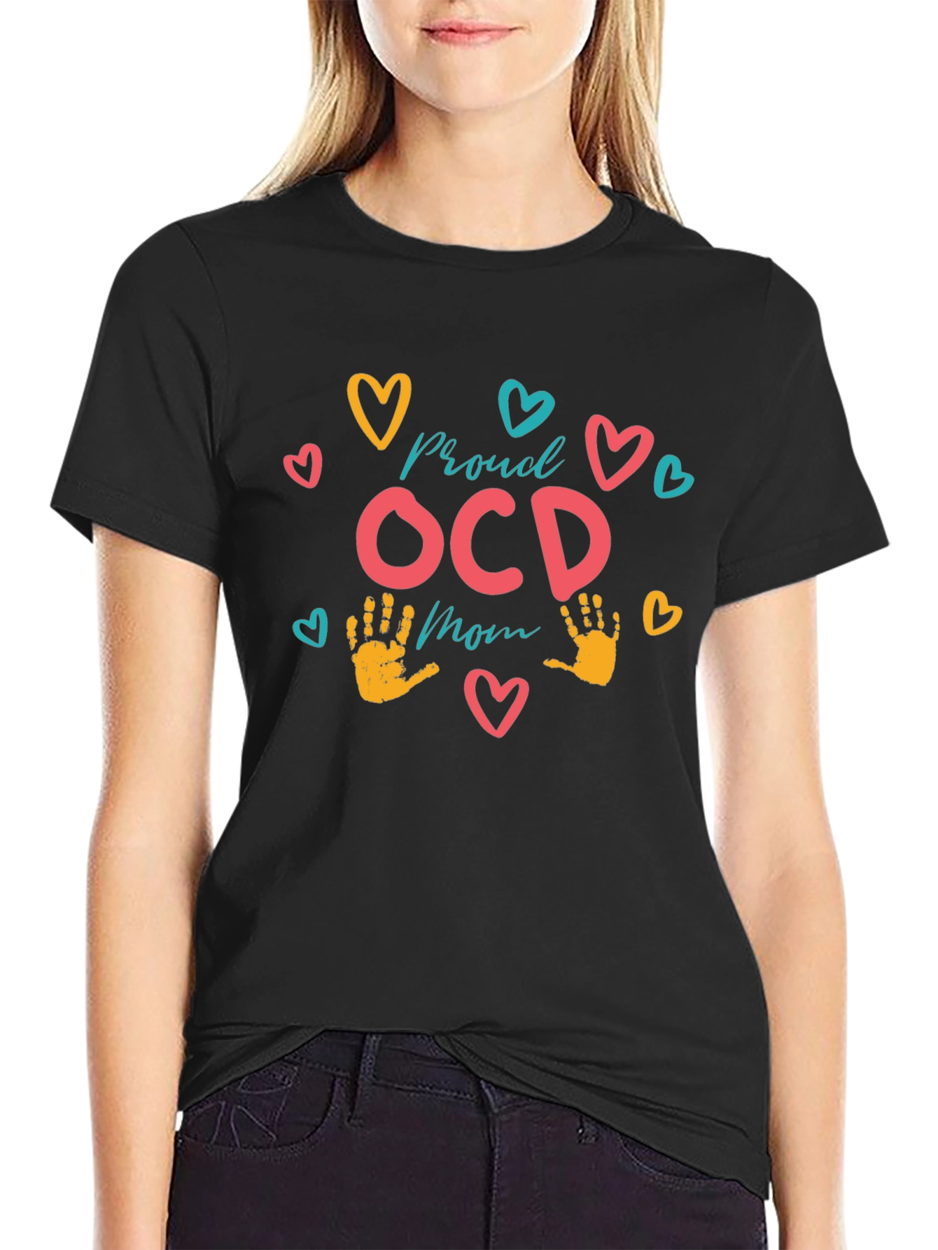 Proud OCD Mom T-Shirt - Black