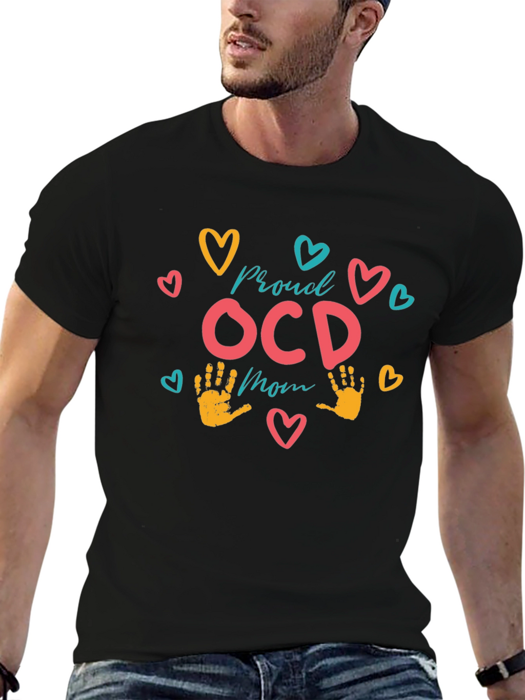 Proud OCD Mom T-Shirt - Black