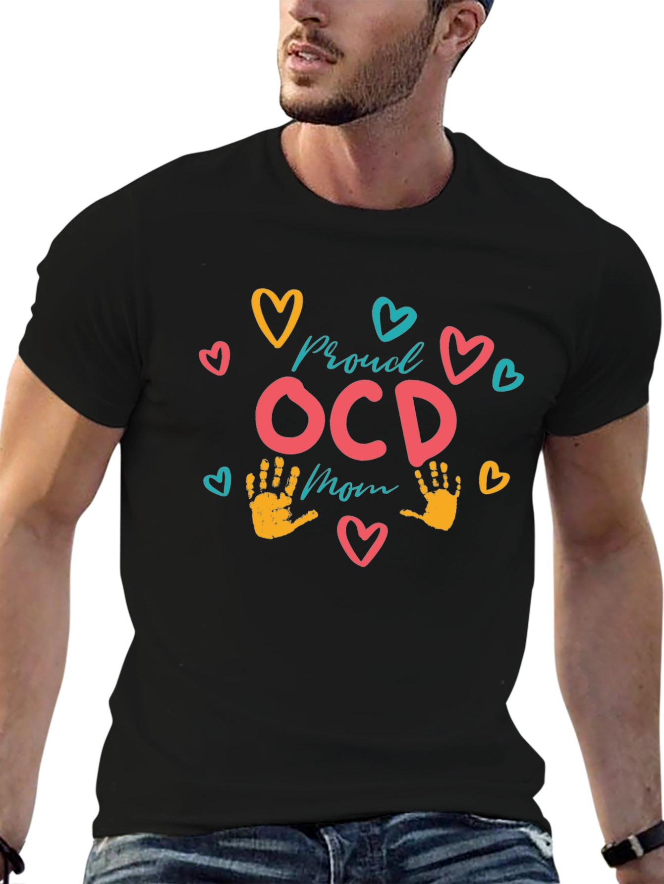 Proud OCD Mom T-Shirt - Black