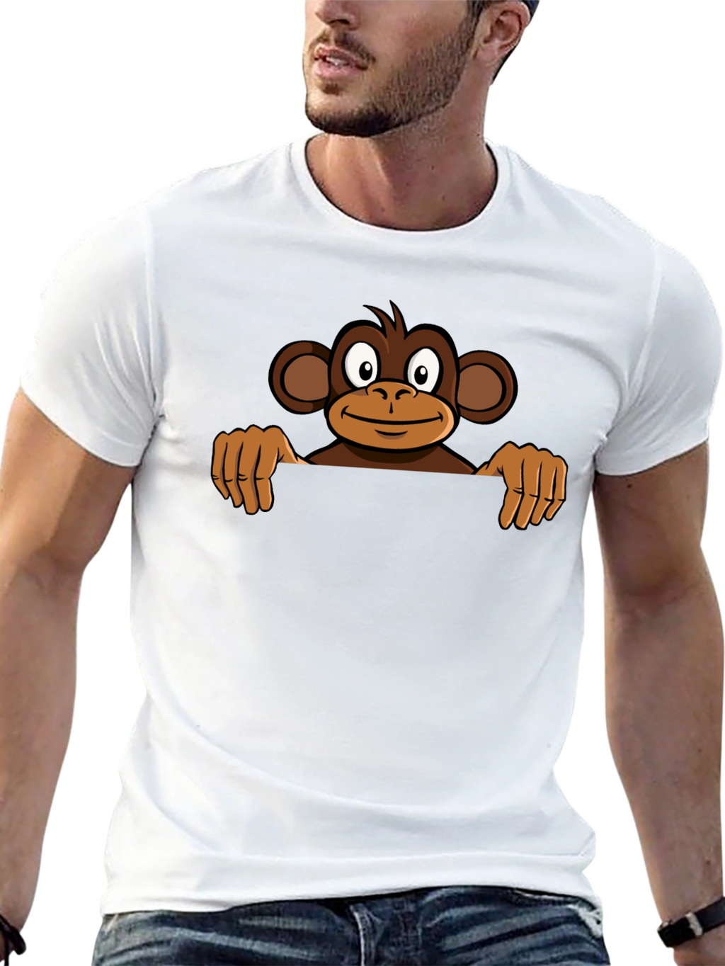 Monkey Graphic Tee - Black Casual T-Shirt