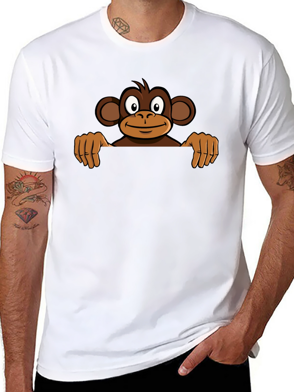 Monkey Graphic Tee - Black Casual T-Shirt