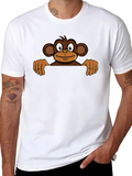 Monkey Graphic Tee - Black Casual T-Shirt