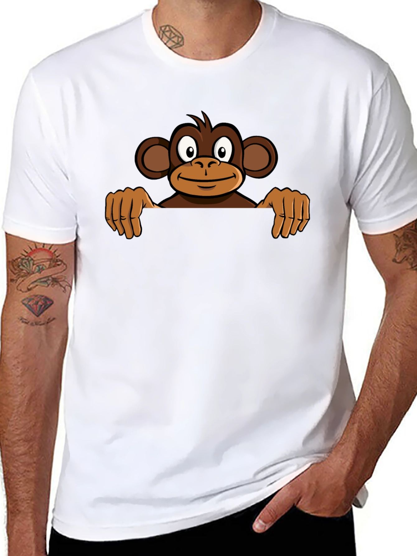 Monkey Graphic Tee - Black Casual T-Shirt