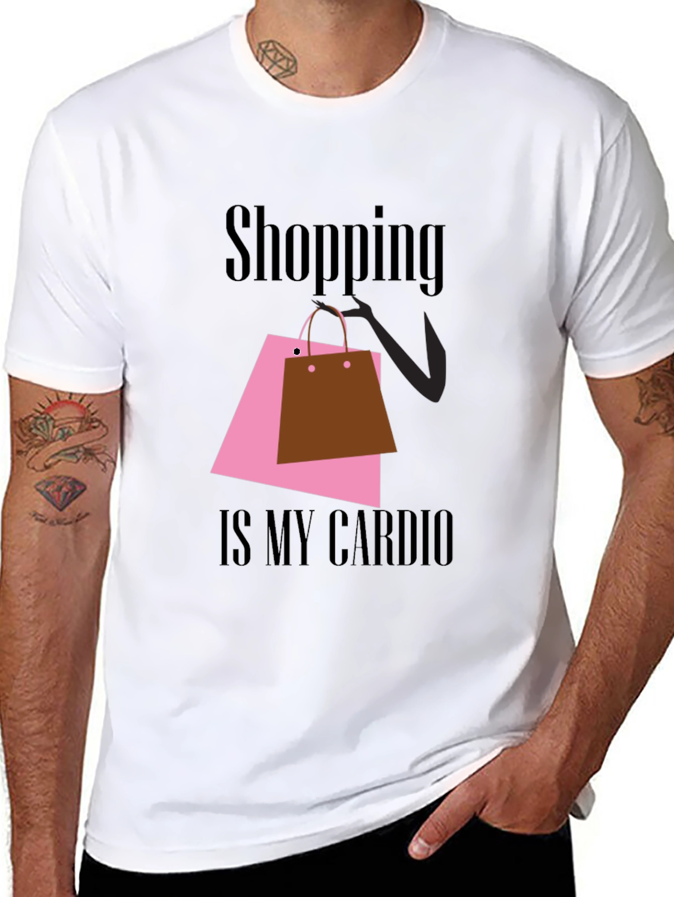 Shopping is My Cardio Black T-Shirt