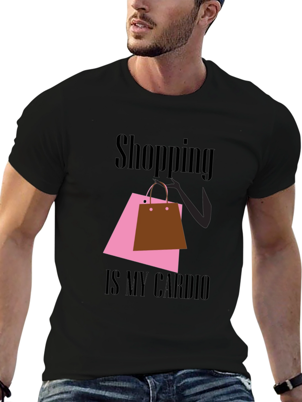 Shopping is My Cardio Black T-Shirt