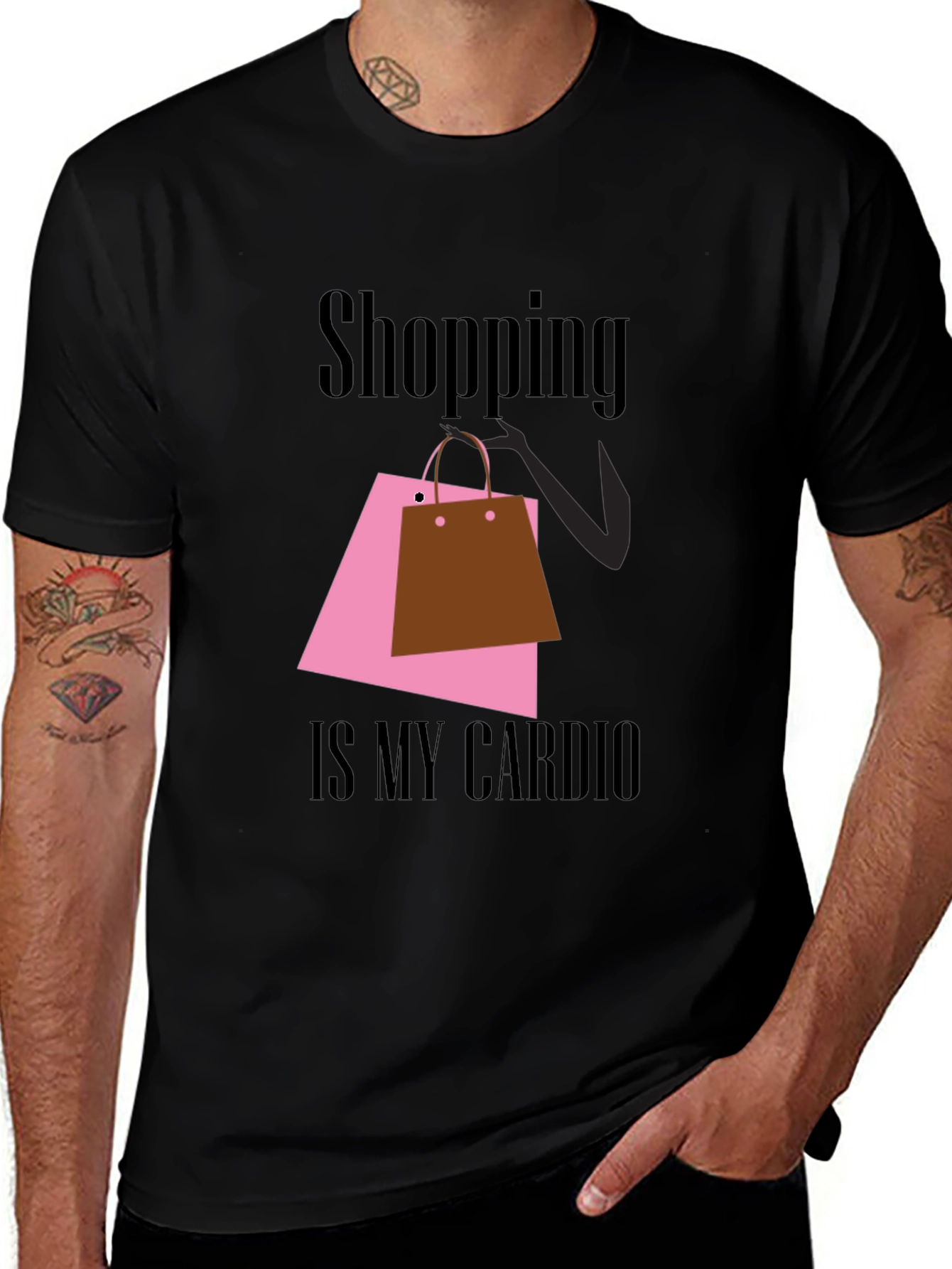 Shopping is My Cardio Black T-Shirt