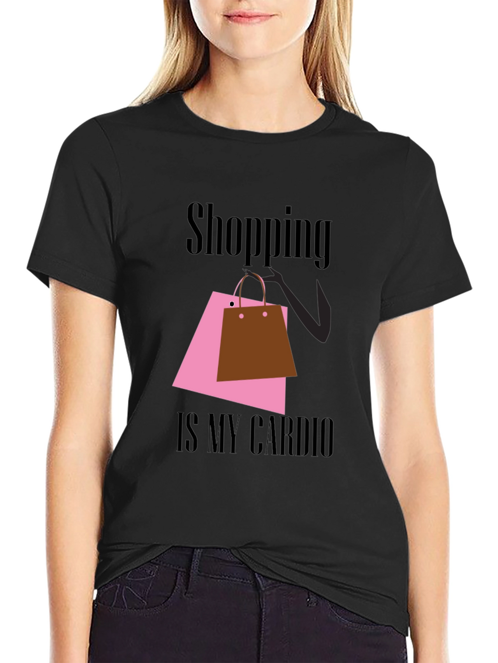 Shopping is My Cardio Black T-Shirt
