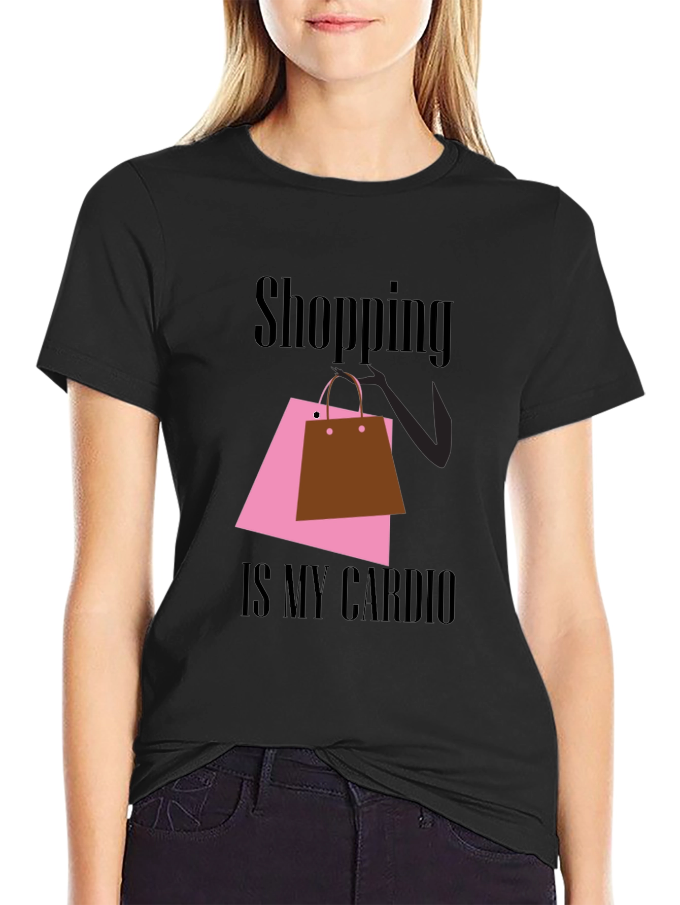 Shopping is My Cardio Black T-Shirt