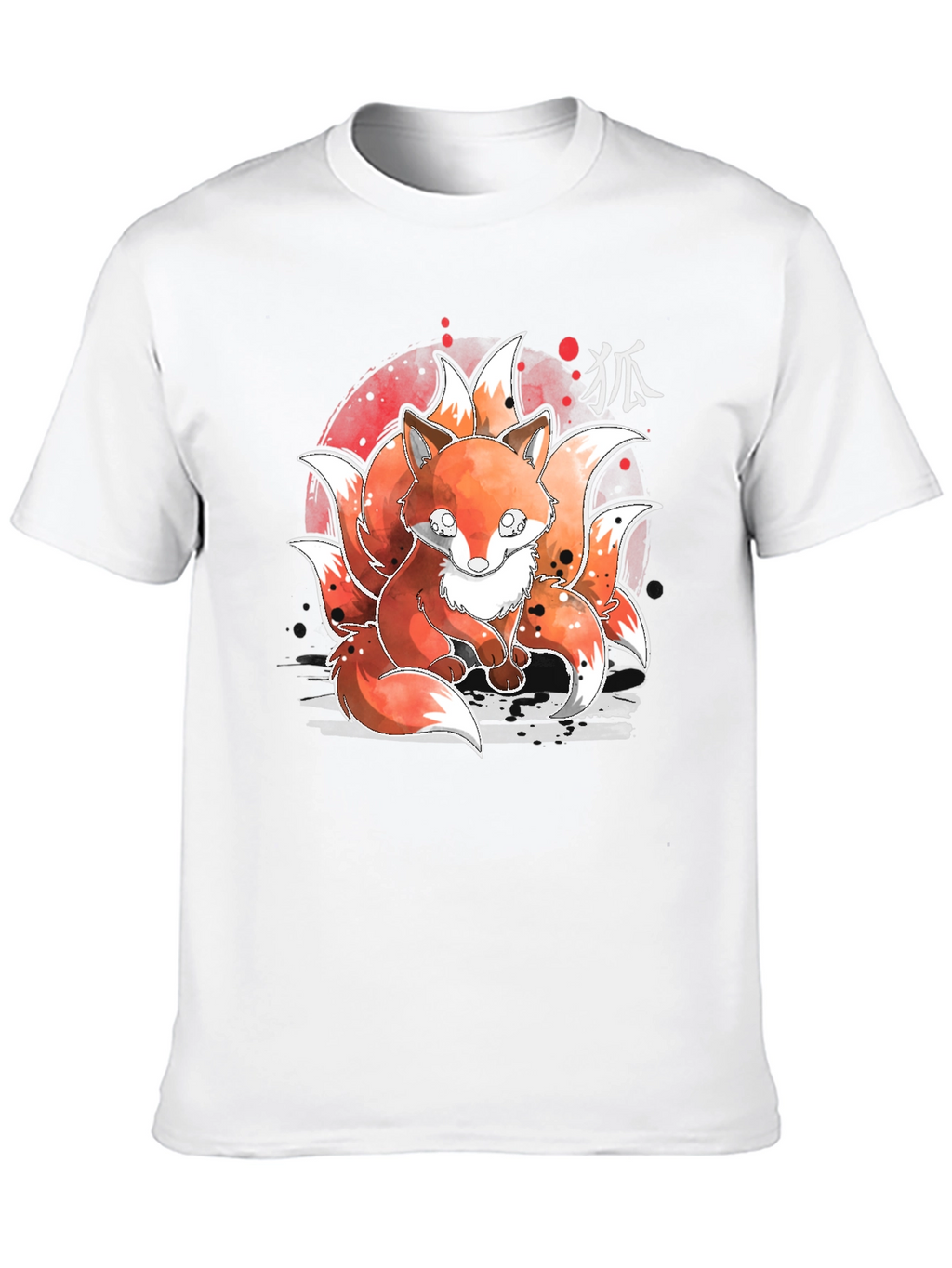 Nine-Tailed Fox Graphic Tee - Japanese Anime Design