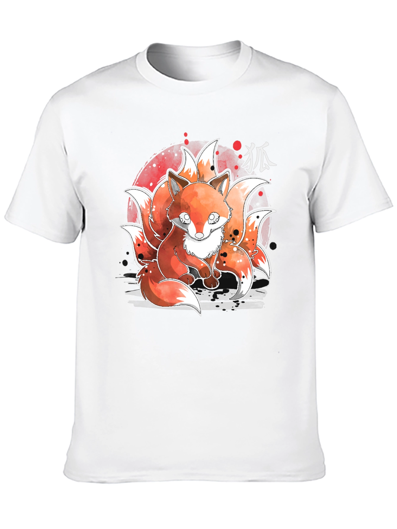 Nine-Tailed Fox Graphic Tee - Japanese Anime Design