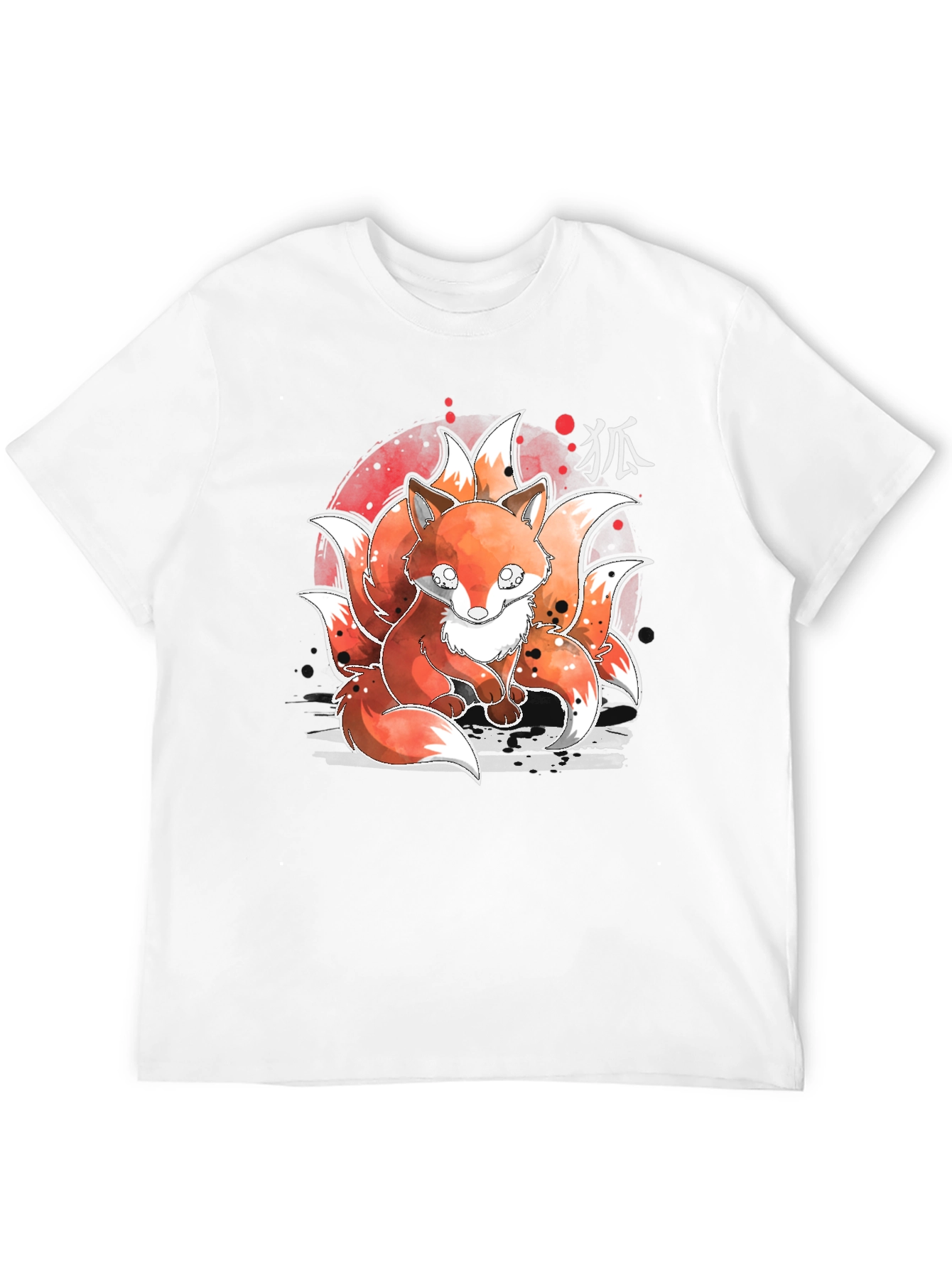 Nine-Tailed Fox Graphic Tee - Japanese Anime Design