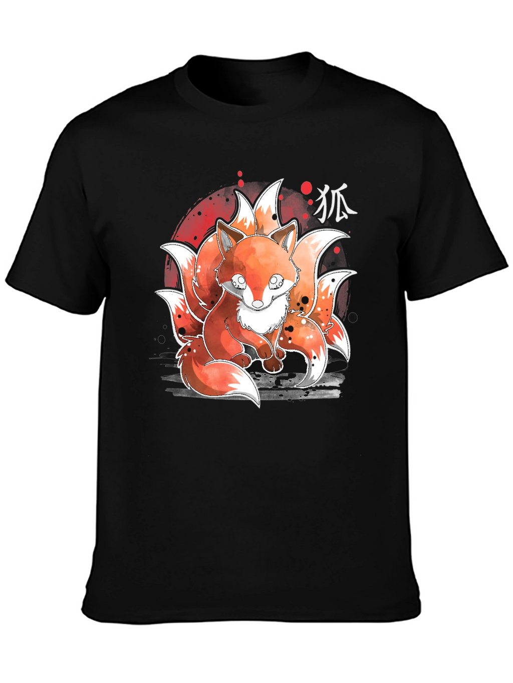 Nine-Tailed Fox Graphic Tee - Japanese Anime Design