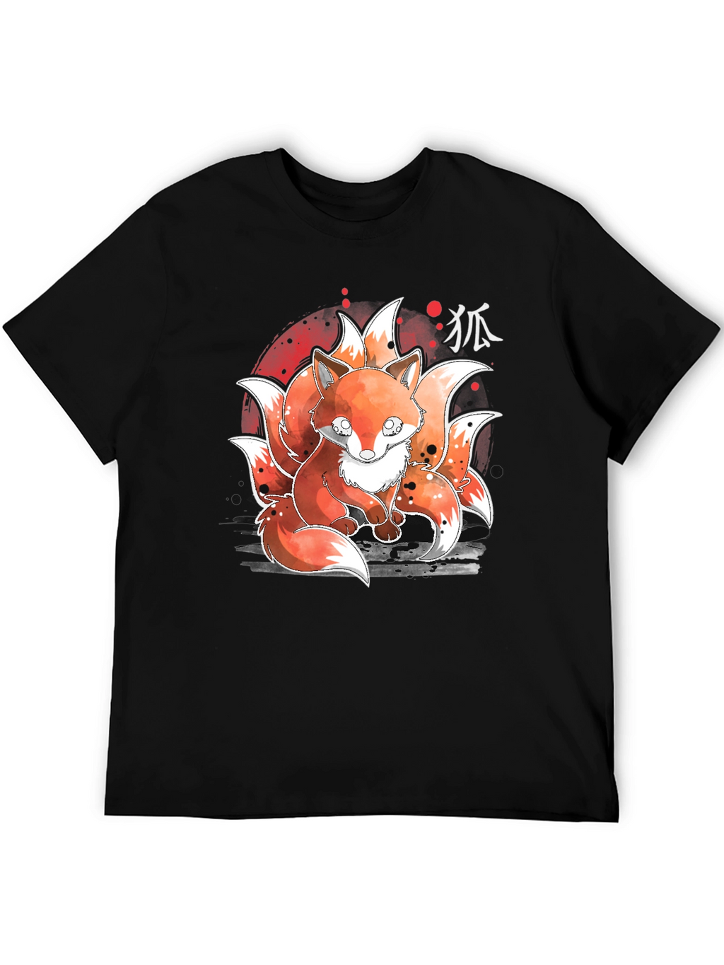 Nine-Tailed Fox Graphic Tee - Japanese Anime Design