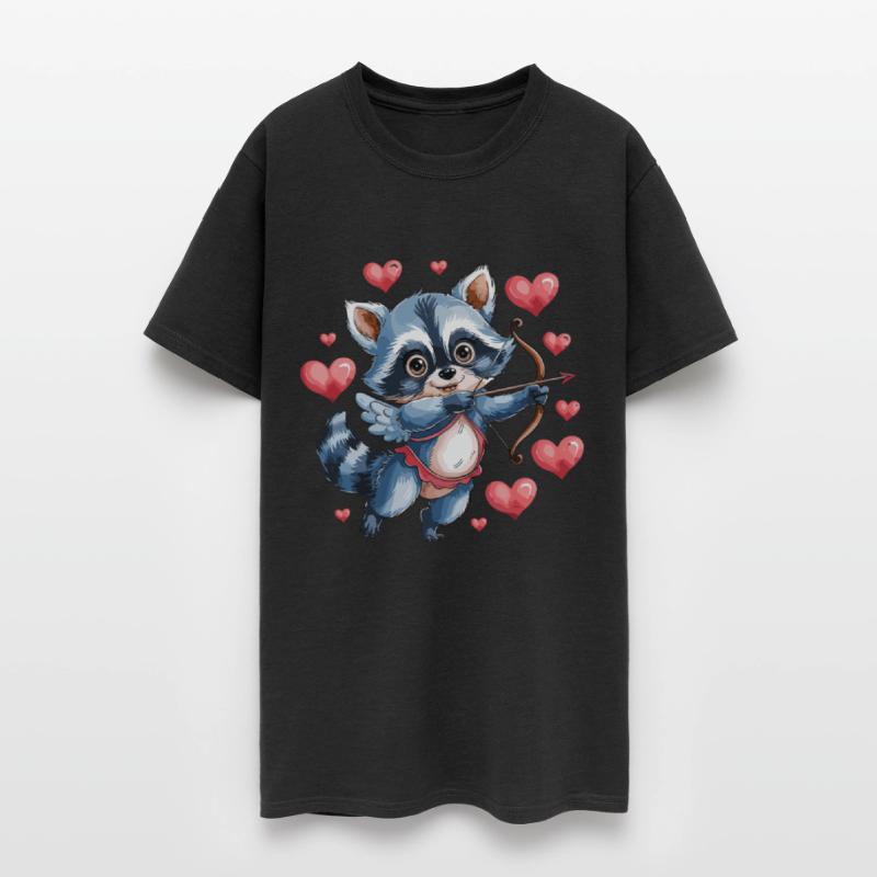 Cupid Raccoon With Hearts And Amor Theme For Love