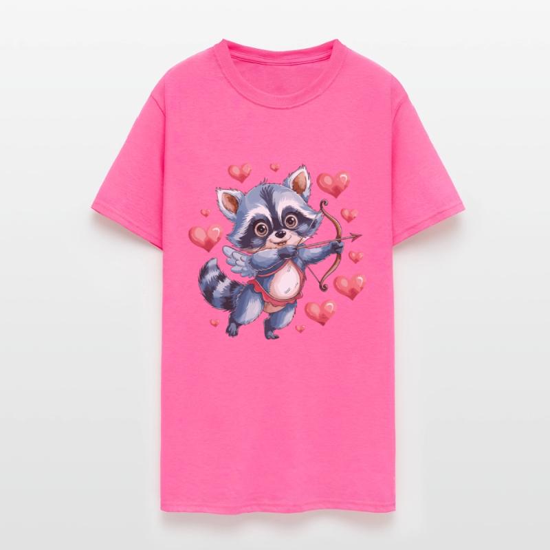 Cupid Raccoon With Hearts And Amor Theme For Love