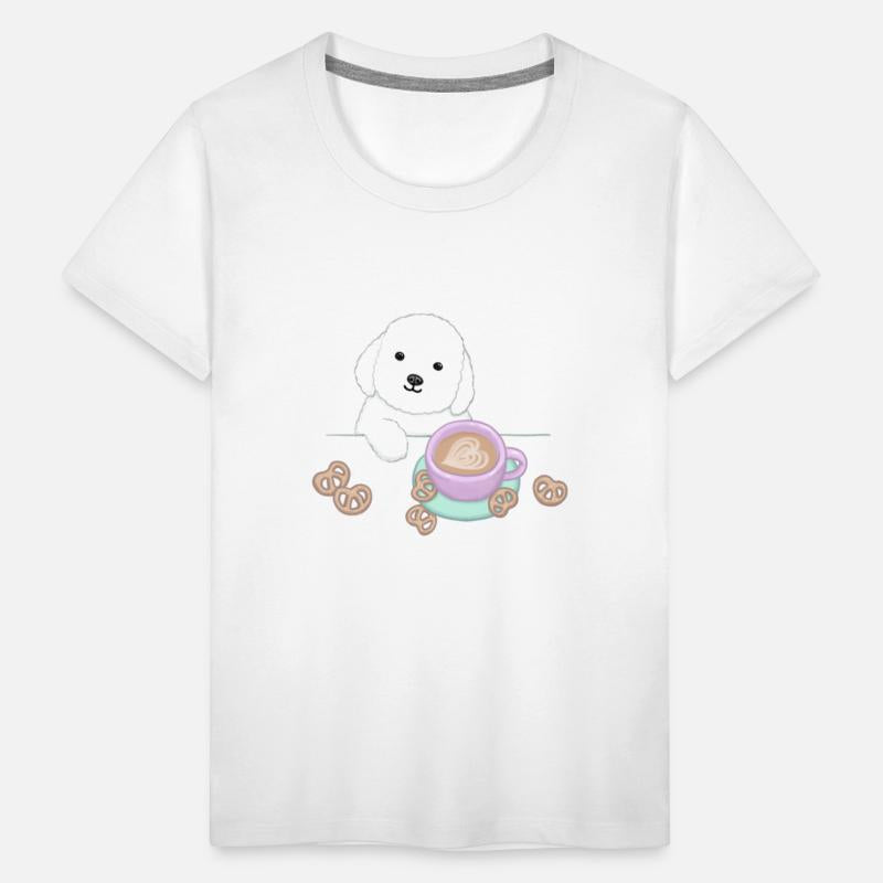 Cute Dog, Coffee & Cookies Illustration