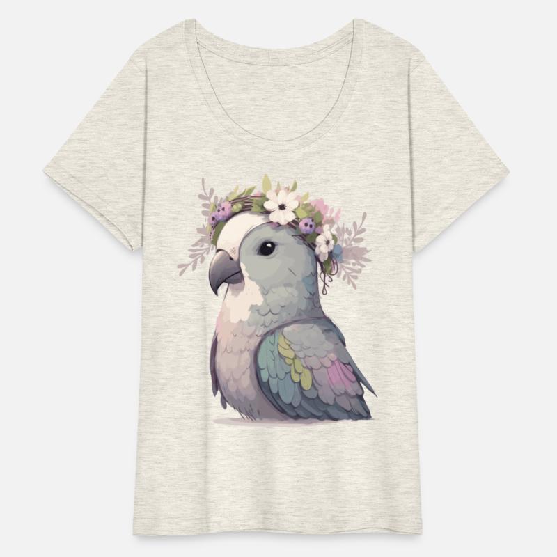 Cute Monk Parakeet Quaker Parrot Bird Flower Crown