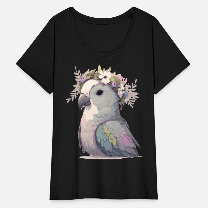 Cute Monk Parakeet Quaker Parrot Bird Flower Crown