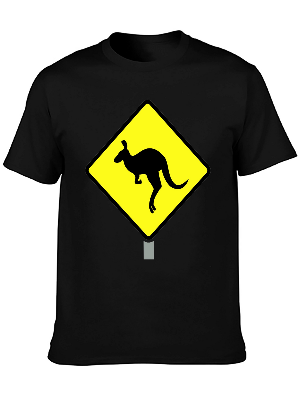 Kangaroo Crossing Black T-Shirt