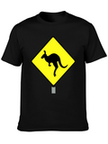Kangaroo Crossing Black T-Shirt