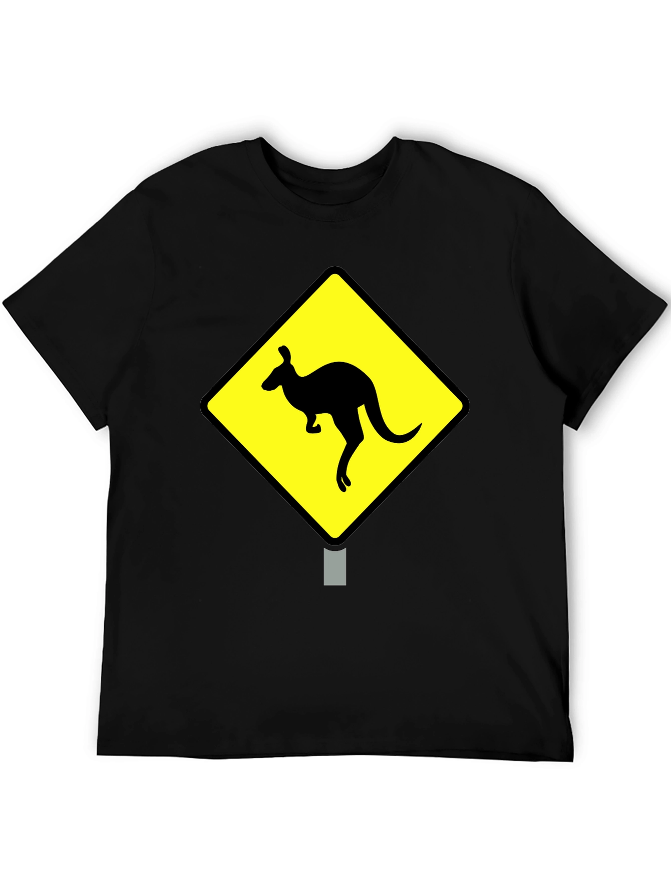 Kangaroo Crossing Black T-Shirt