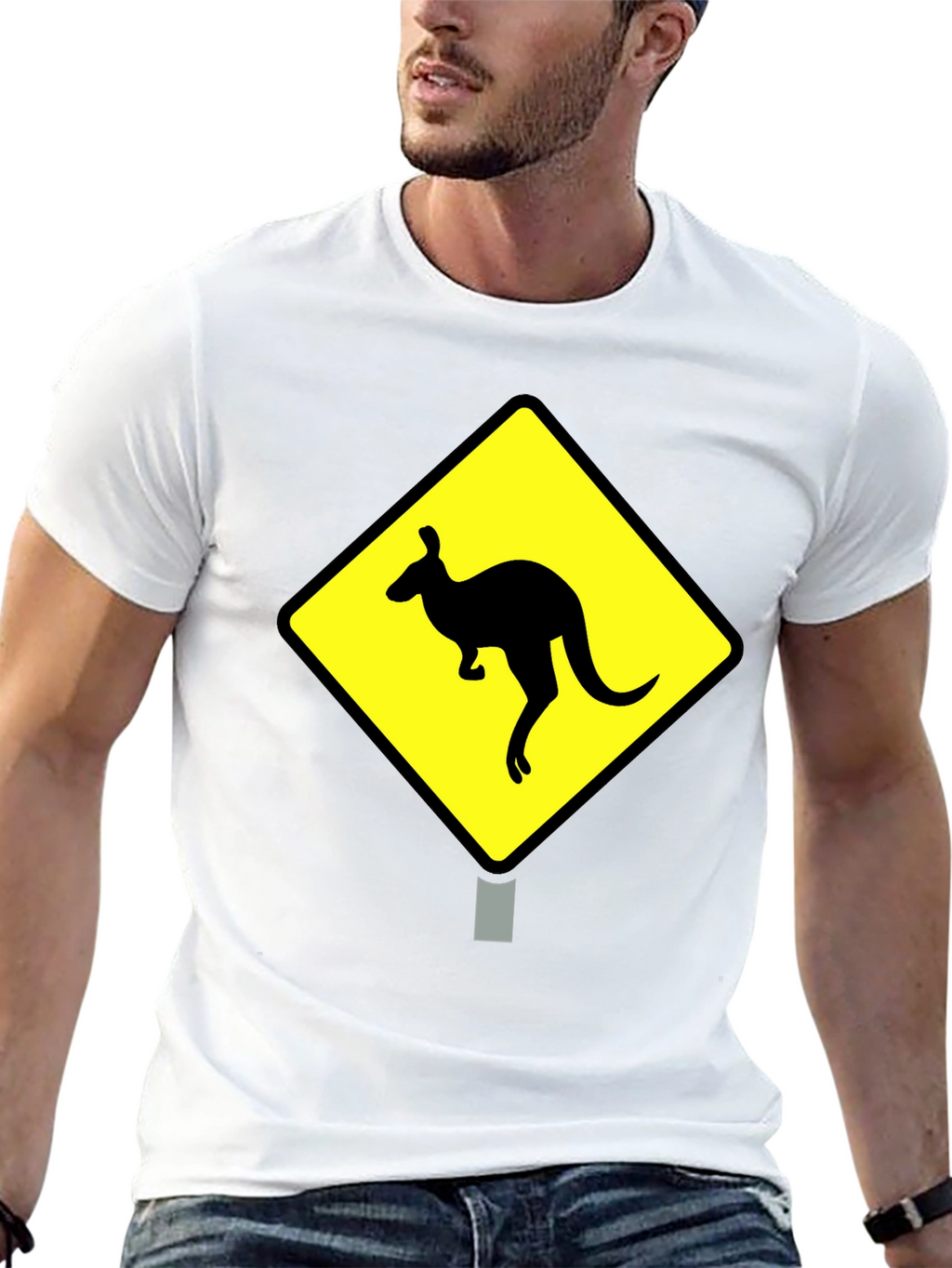 Kangaroo Crossing Black T-Shirt