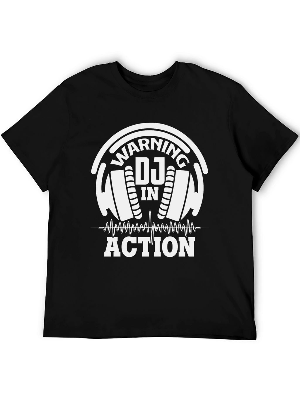 Warning DJ In Action T-Shirt Black