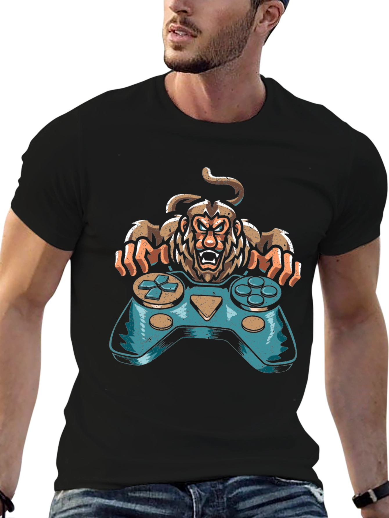 Gamer Monkey Graphic Tee - Cool Console Design