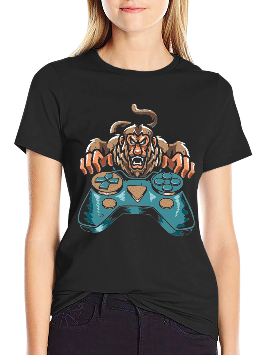 Gamer Monkey Graphic Tee - Cool Console Design
