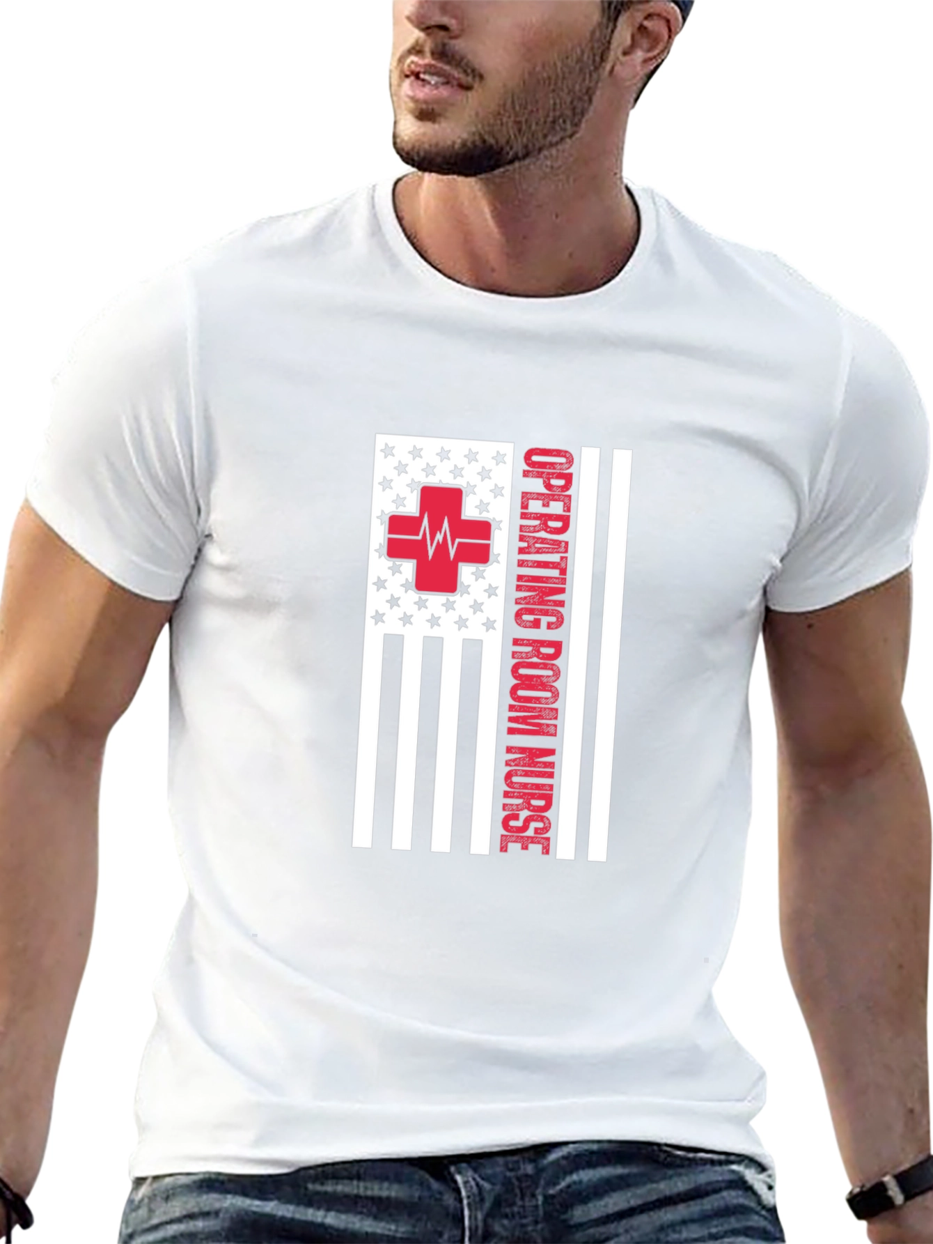 Operating Room Nurse American Flag Tee