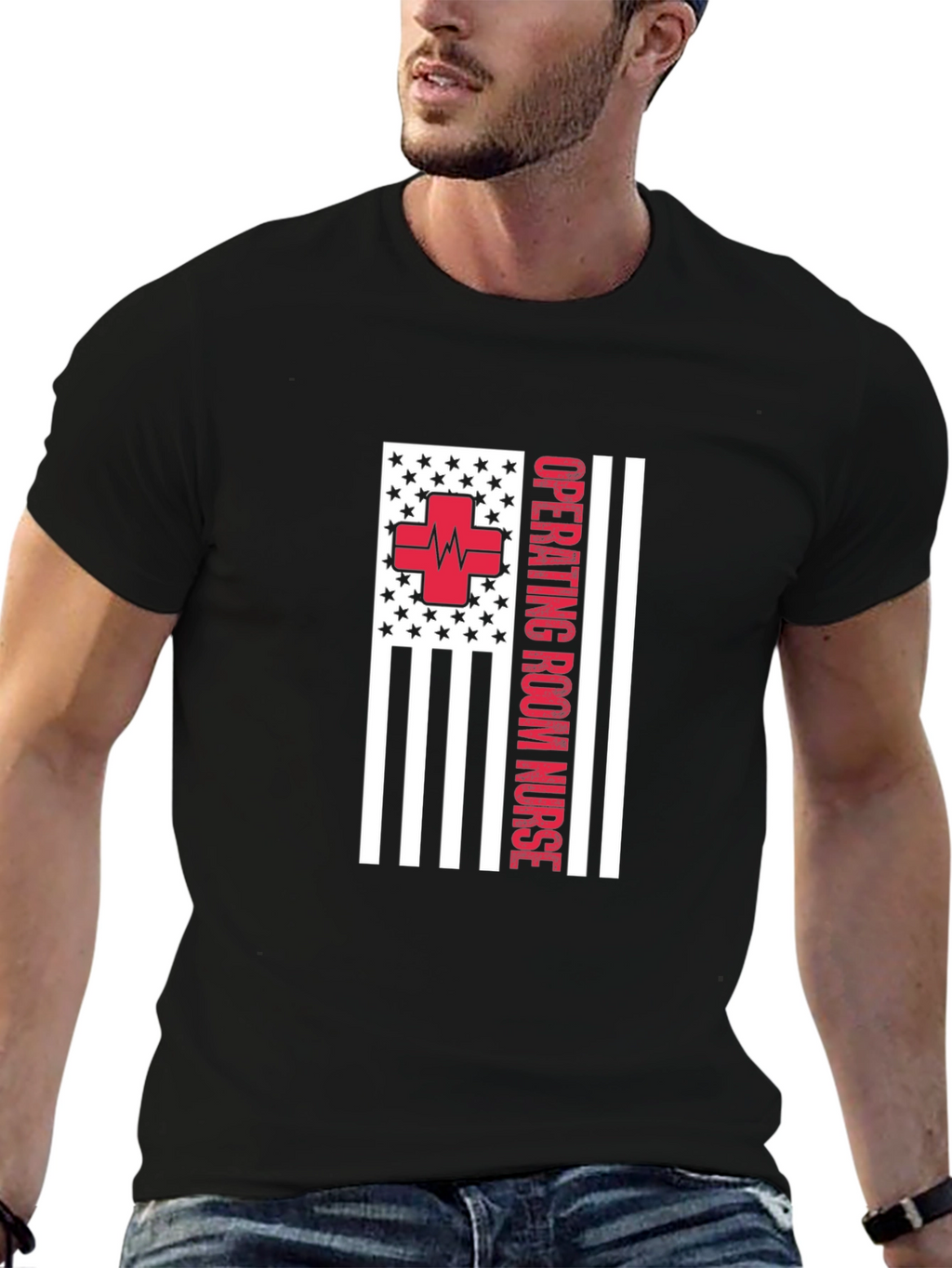 Operating Room Nurse American Flag Tee
