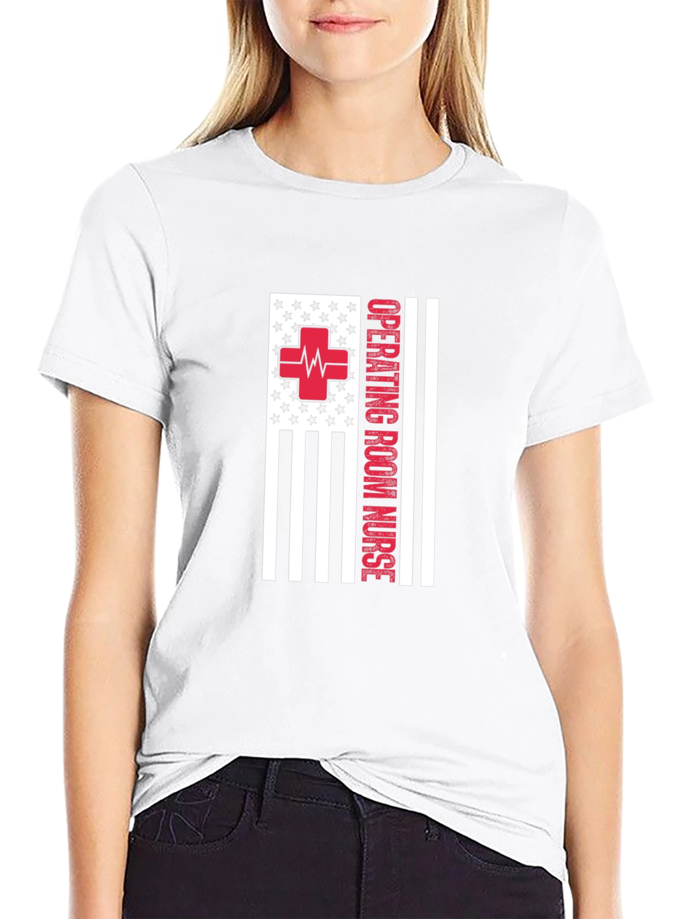 Operating Room Nurse American Flag Tee
