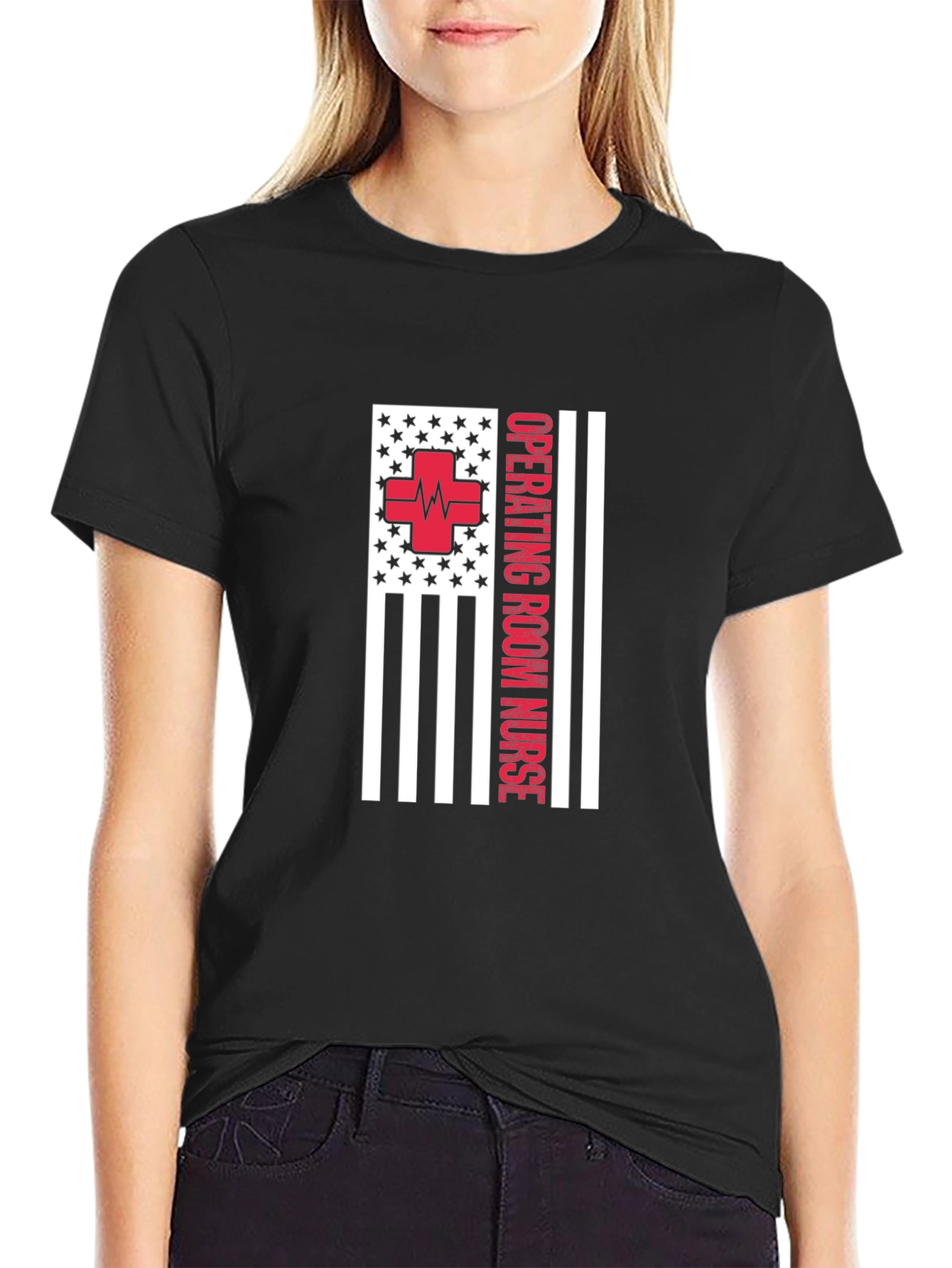 Operating Room Nurse American Flag Tee