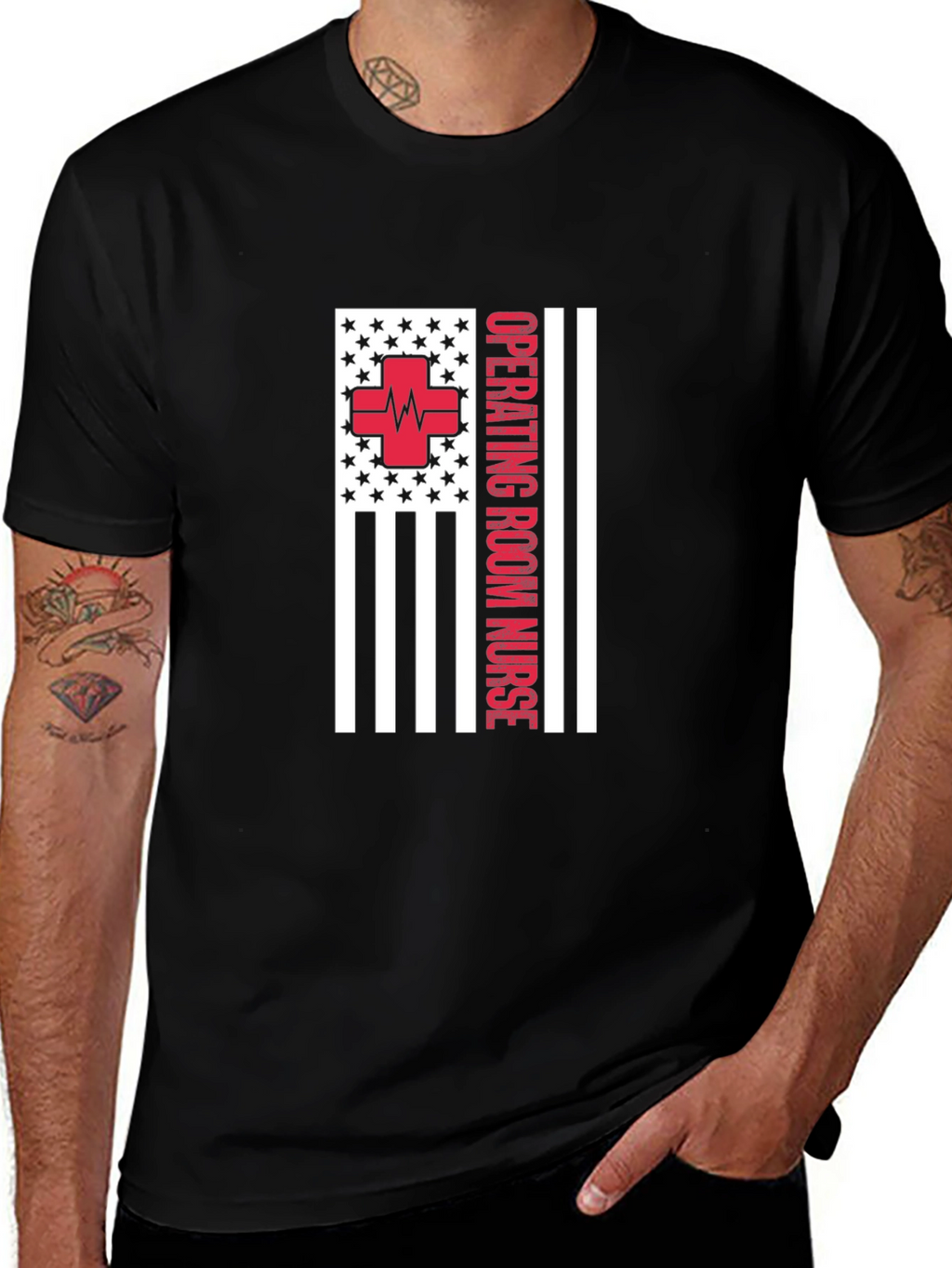 Operating Room Nurse American Flag Tee