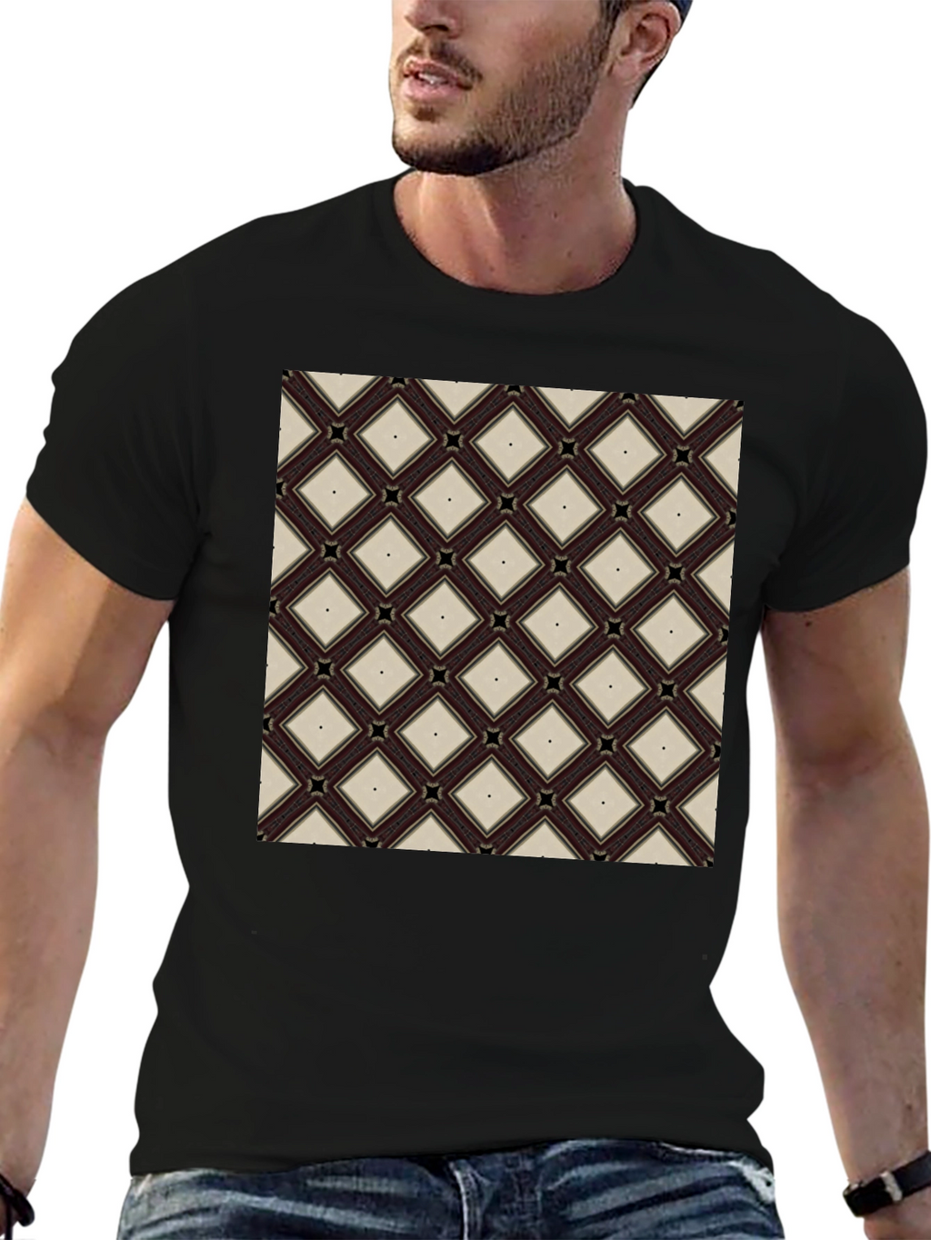 Diamond Pattern Tee - Modern Geometric Design